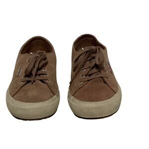 Superga Low Top Sneakers‎ Blush Pink Suede Leather Lace Up Women Size 7.5 Skater